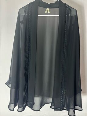 Live 4 Truth Sheer Black Open Front Kimono
